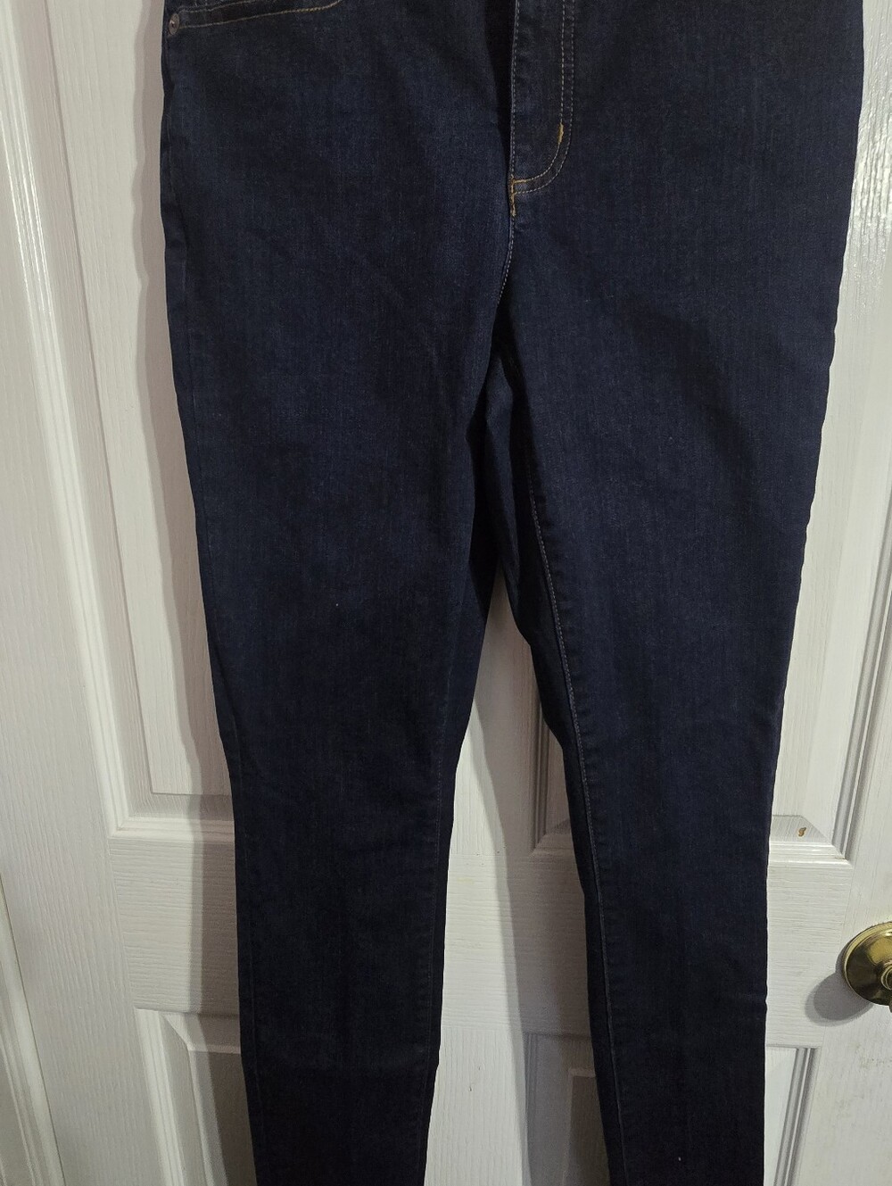 Lands End Womens Jeans Size 4 Dark Wash Skinny Denim Mid High Rise Stretch 27x31
